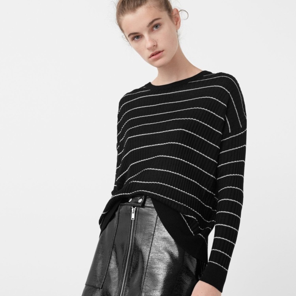 NWOT Mango Striped Ribbed Sweater